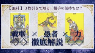 【 完全無料 】相手の気持ちを ≪戦車×愚者×力≫ の３枚引きで読み解く！ 