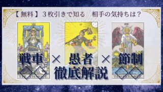 【 完全無料 】相手の気持ちを ≪戦車×愚者×節制≫ の３枚引きで読み解く！ 