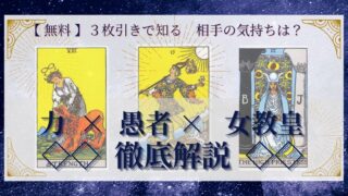 【 完全無料 】相手の気持ちを ≪力×愚者×女教皇≫ の３枚引きで読み解く！ 