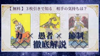 【 完全無料 】相手の気持ちを ≪力×愚者×節制≫ の３枚引きで読み解く！ 