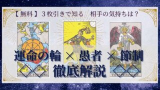 【 完全無料 】相手の気持ちを ≪運命の輪×愚者×節制≫ の３枚引きで読み解く！ 