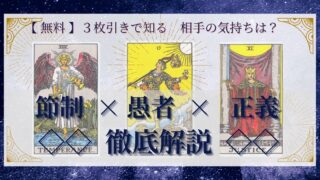 【 完全無料 】相手の気持ちを ≪節制×愚者×正義≫ の３枚引きで読み解く！ 