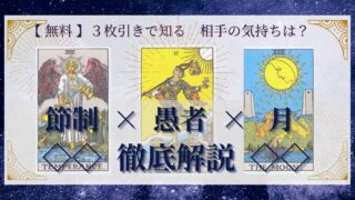 【 完全無料 】相手の気持ちを ≪節制×愚者×月≫ の３枚引きで読み解く！ 