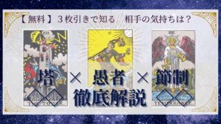 【 完全無料 】相手の気持ちを ≪塔×愚者×節制≫ の３枚引きで読み解く！ 